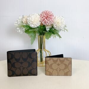 Coach CA001 3 In 1 Wallet In Blocked Signature Canvas IN MAHOGANY MULTI